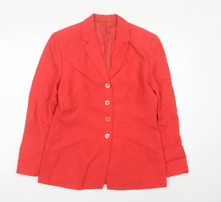 Betty Barclay Womens Red Blazer Jacket Size 10 Single Breasted