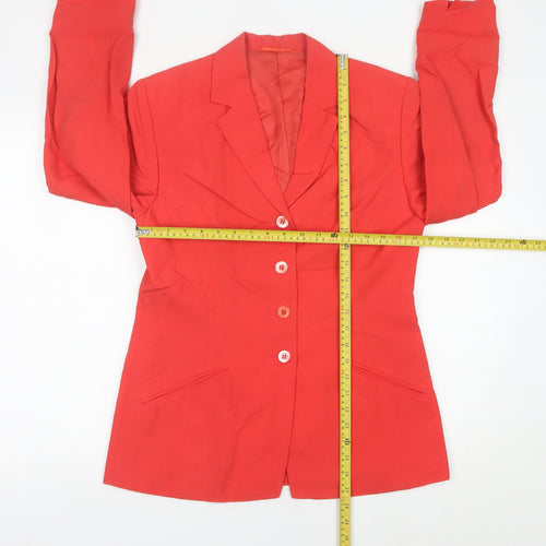 Betty Barclay Womens Red Blazer Jacket Size 10 Single Breasted