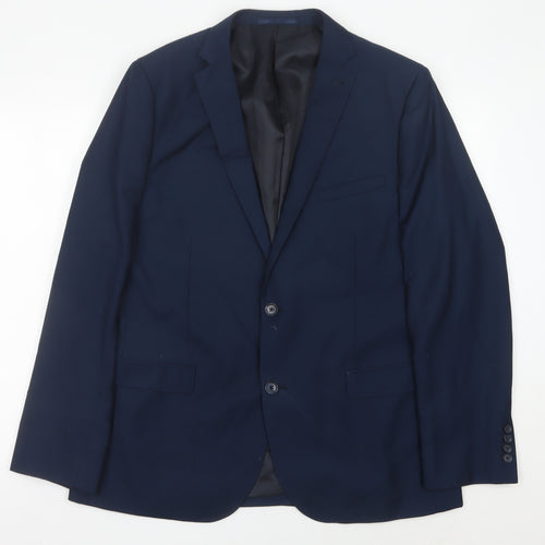 George Men’s Blue Blazer Jacket 44R Regular Fit Polyester Viscose