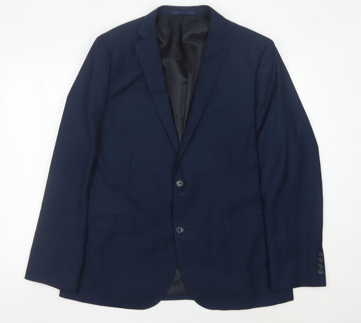 George Men’s Blue Blazer Jacket 44R Regular Fit Polyester Viscose