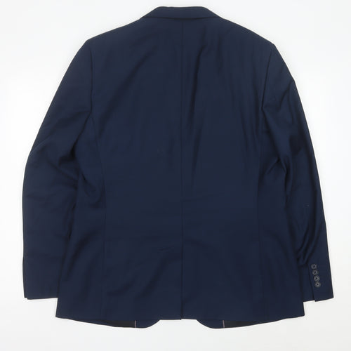 George Men’s Blue Blazer Jacket 44R Regular Fit Polyester Viscose