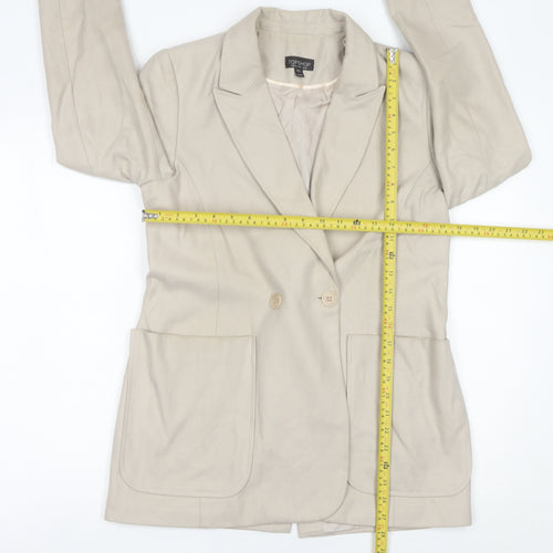 Topshop Women’s Beige UK 10 Double-Breasted Blazer Jacket