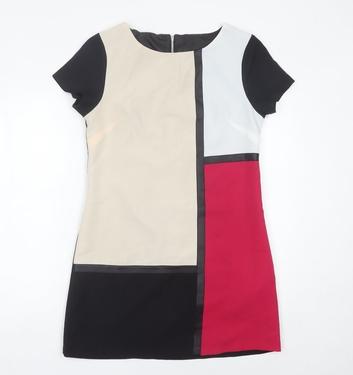 Red Herring Women’s Colourblock Shift Dress Size 12 Short Sleeve