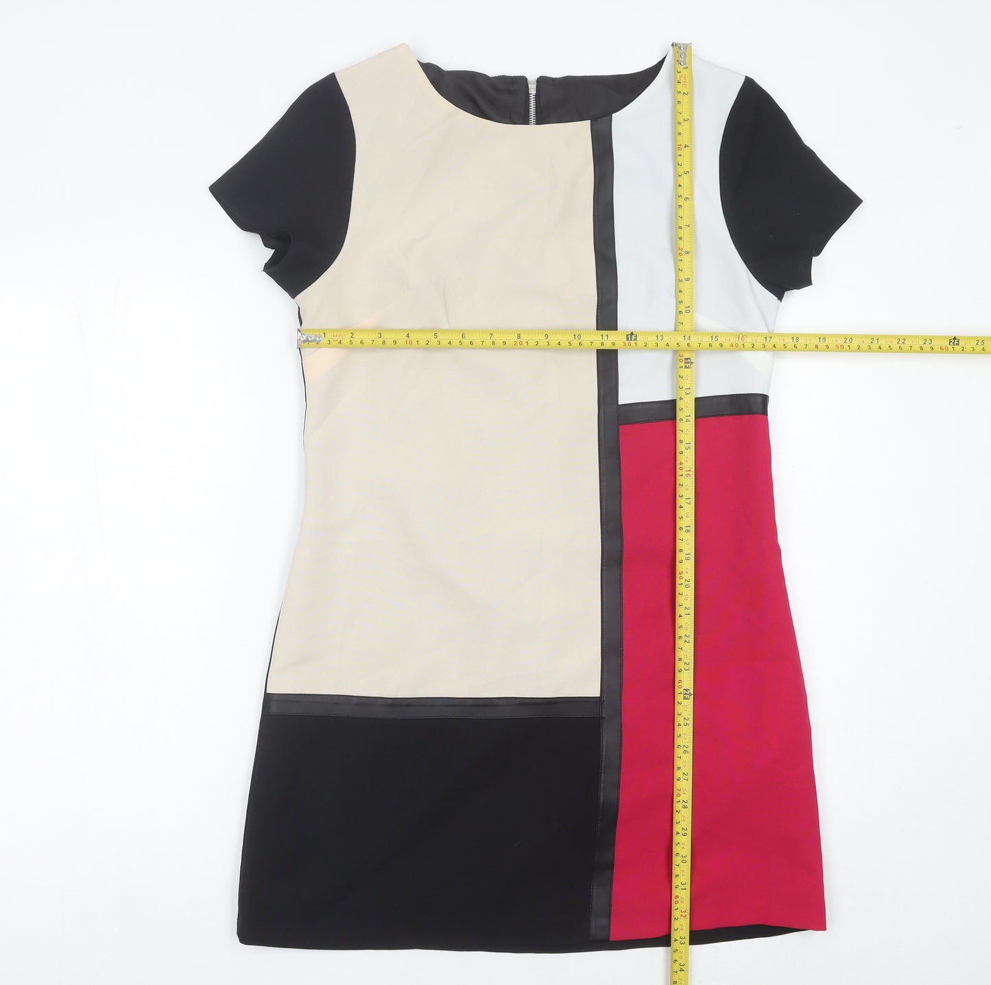 Red Herring Women’s Colourblock Shift Dress Size 12 Short Sleeve
