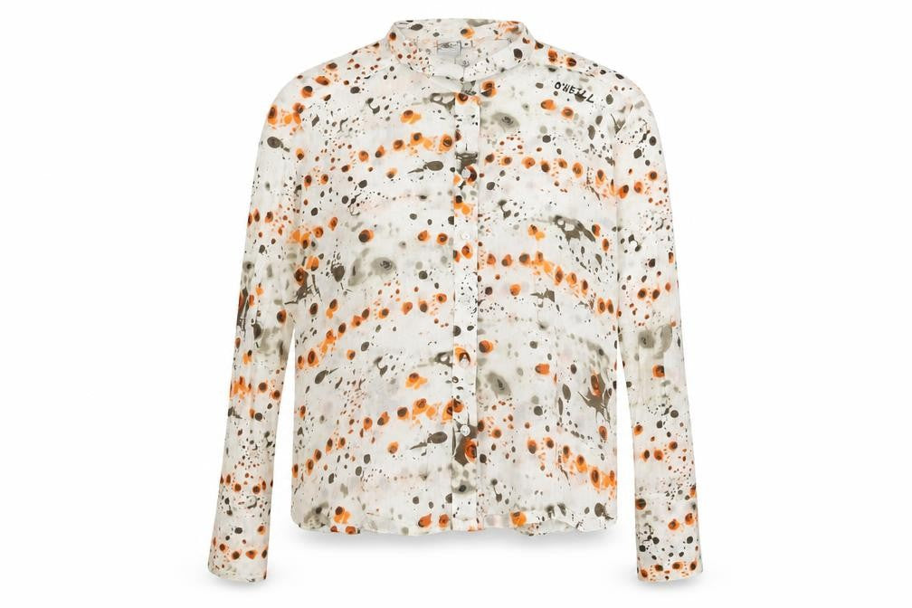 Front view of O'Neill women’s multicoloured floral cotton button-up shirt m