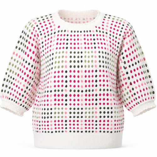 Next Women’s Multicoloured Polka Dot Jumper UK 8 Crew Puff Sleeve