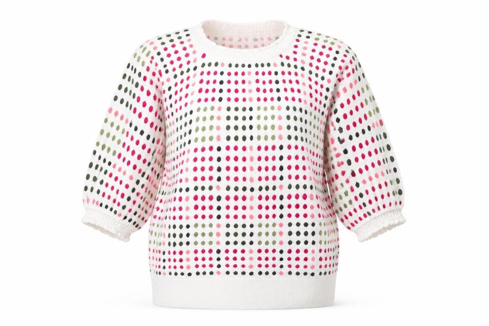 Next Women’s Multicoloured Polka Dot Jumper UK 8 Crew Puff Sleeve