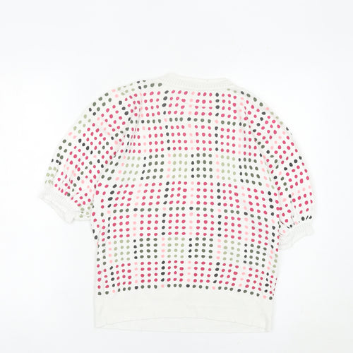 Next Women’s Multicoloured Polka Dot Jumper UK 8 Crew Puff Sleeve