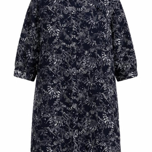 Next Womens Black Floral Shirt Dress Size 10 Collared 3/4 Sleeve