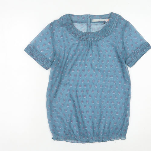 Sfera Women’s Blue Floral Cotton Tunic Blouse S