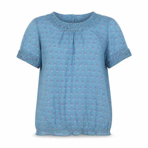 Sfera Women’s Blue Floral Cotton Tunic Blouse S