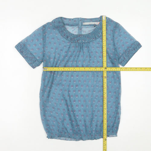 Sfera Women’s Blue Floral Cotton Tunic Blouse S
