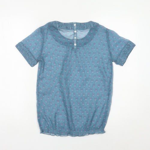 Sfera Women’s Blue Floral Cotton Tunic Blouse S