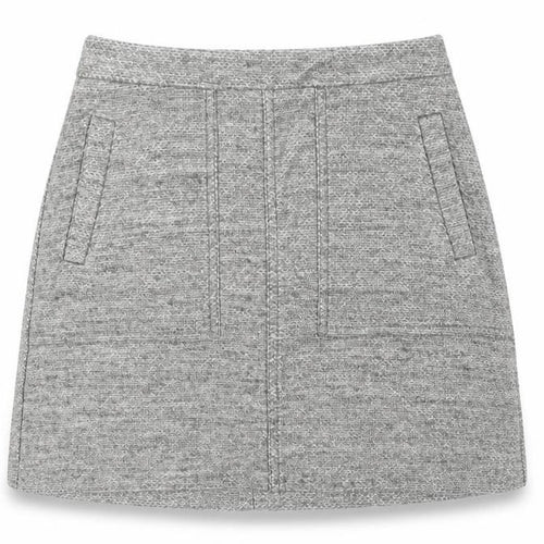 New Look Womens Grey A-Line Knee Length Skirt Size 6 with Pockets