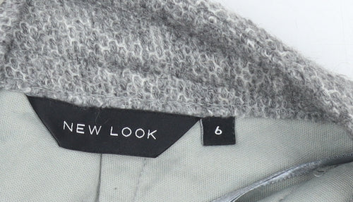 New Look Womens Grey A-Line Knee Length Skirt Size 6 with Pockets