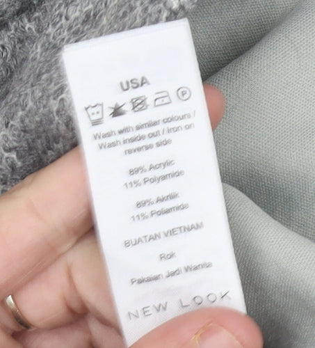 New Look Womens Grey A-Line Knee Length Skirt Size 6 with Pockets