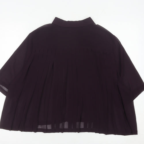 Topshop Women’s Purple Sheer Pleated Tunic Blouse Size 12