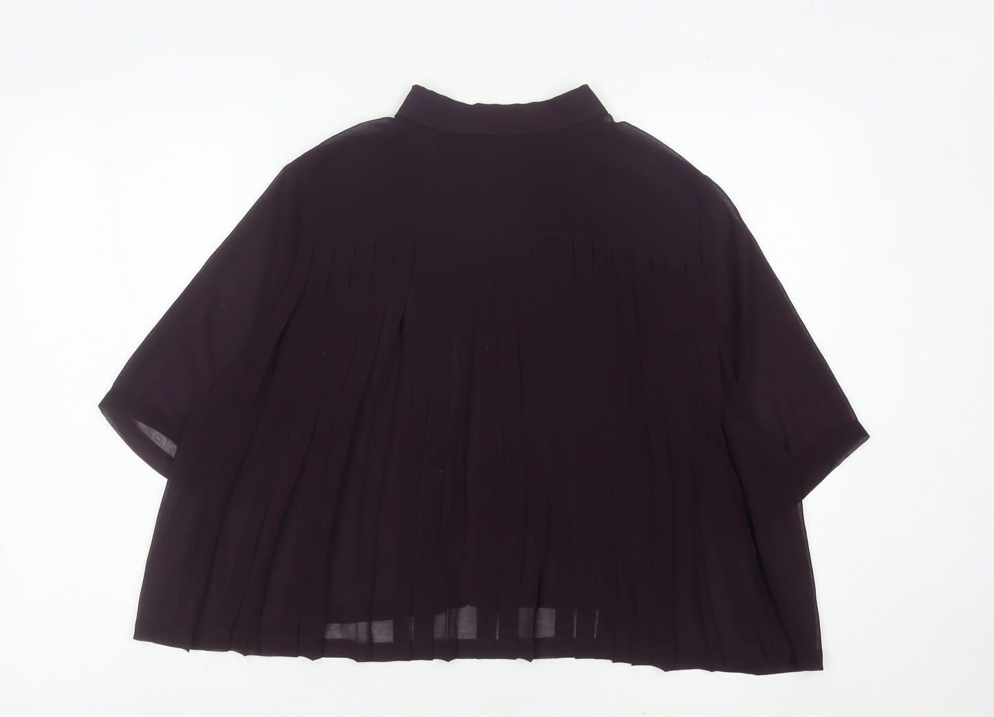 Topshop Women’s Purple Sheer Pleated Tunic Blouse Size 12