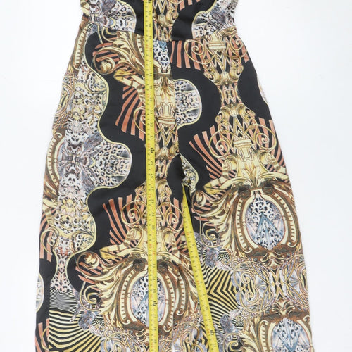 PrettyLittleThing Womens Multicoloured Halter Jumpsuit Size 6 Wide-Leg