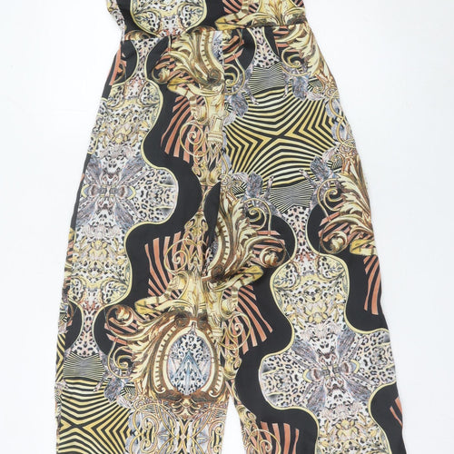 PrettyLittleThing Womens Multicoloured Halter Jumpsuit Size 6 Wide-Leg