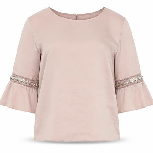 River Island Women Pink Size 12 Bell Sleeve Tunic Blouse