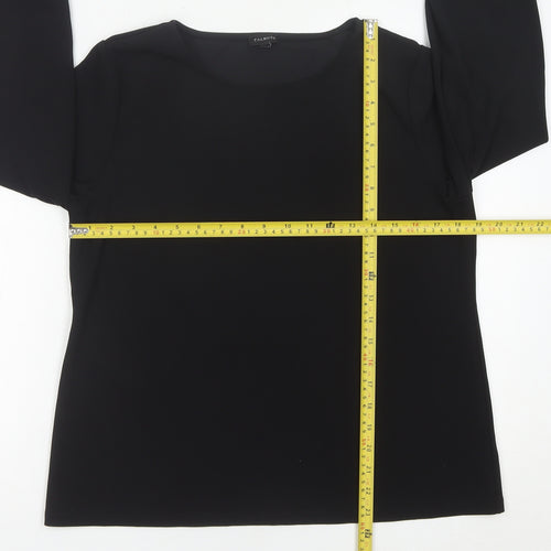 Talbots Women Black Blouse Scoop Neck Long Sleeve Size L