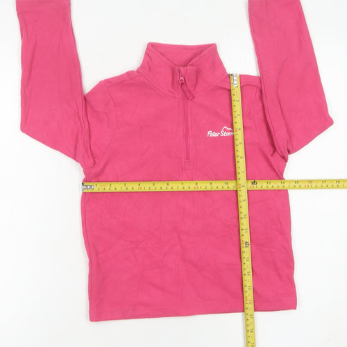 Peter Storm Girls Pink Fleece Sweatshirt 5-6 Years Half Zip Pullover