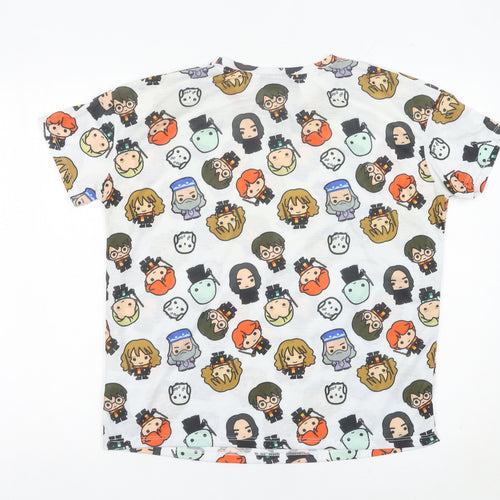 Harry Potter Womens White Cartoon Print T-Shirt M 12/14