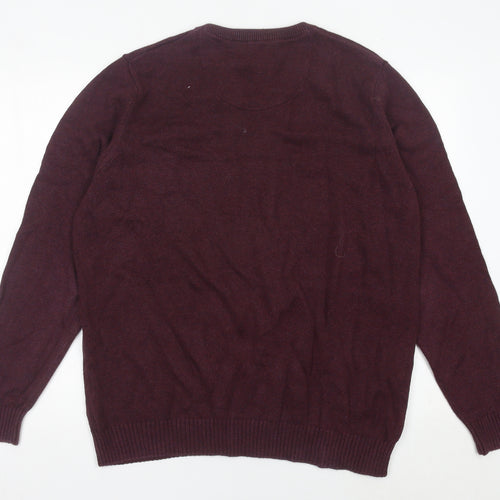 Maine New England Men’s Red V-Neck Cotton Jumper Size L
