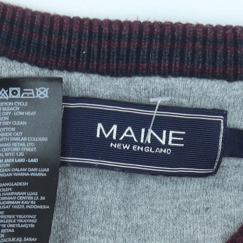 Maine New England Men’s Red V-Neck Cotton Jumper Size L