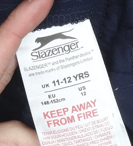 Slazenger Boys Blue Jogger Trousers 11-12 Years Polyester Sportswear