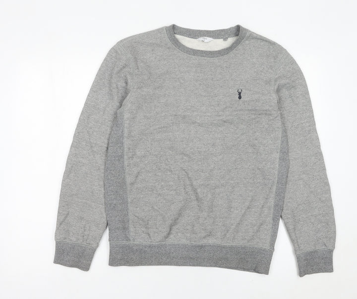 Next Men's Grey Small Crew Neck Sweatshirt Pullover Logo