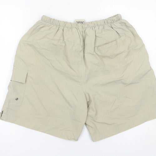 Le Coq Sportif Mens Beige L Swim Shorts Nylon Drawstring Pockets