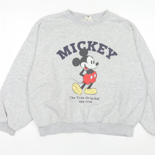 H&M Women’s Grey Mickey Mouse Sweatshirt XS Cotton Blend