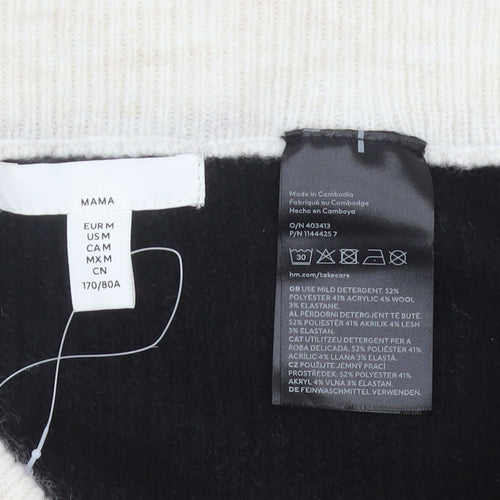 H&M Women’s Black White Knit Pencil Skirt Maternity Size M