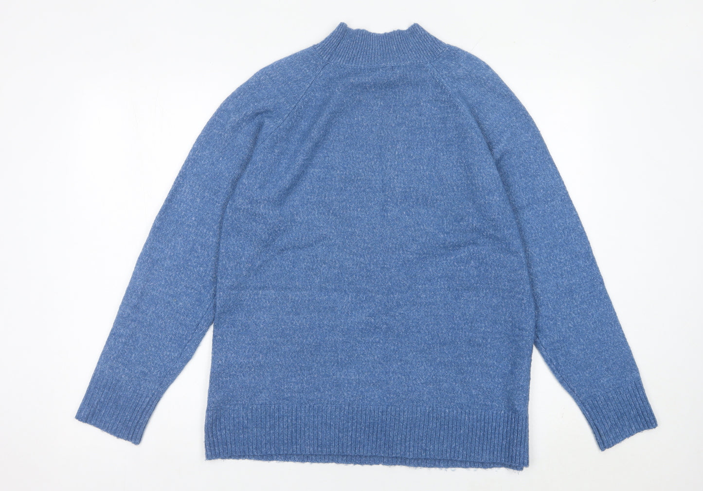 Bonmarché Womens Blue Size 16 Mock Neck Pullover Jumper