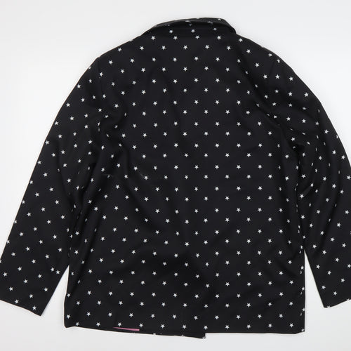 Daisy Street Womens Black Star Print Blazer Jacket UK 12