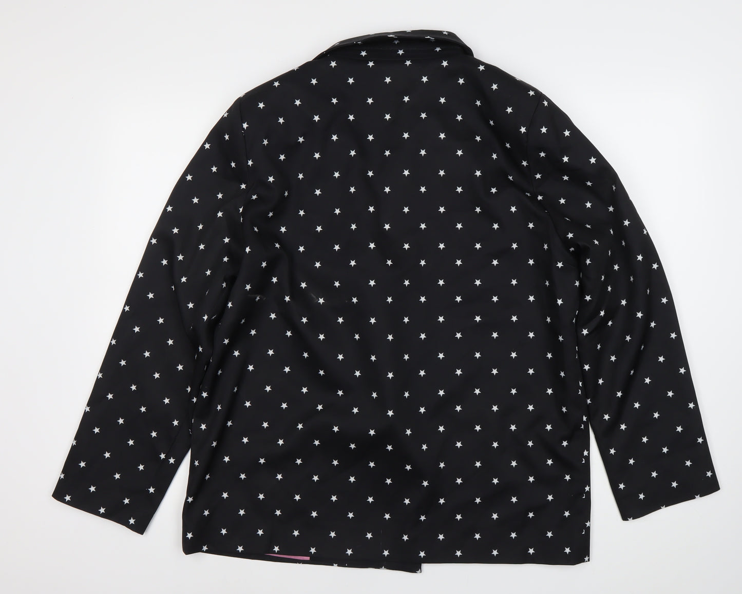 Daisy Street Womens Black Star Print Blazer Jacket UK 12
