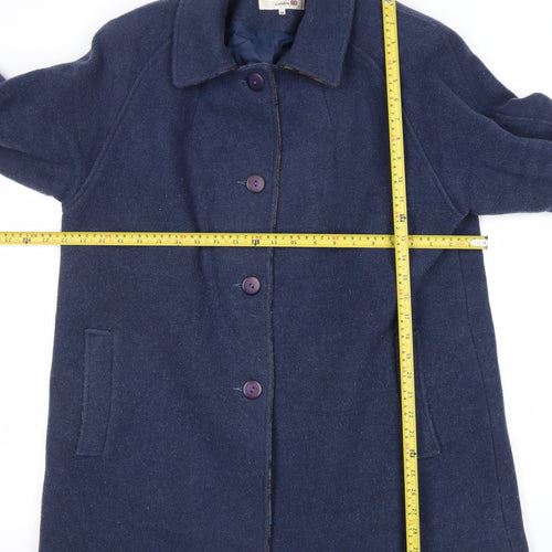Lady Line London Women’s Blue Wool Blend Overcoat Size 14