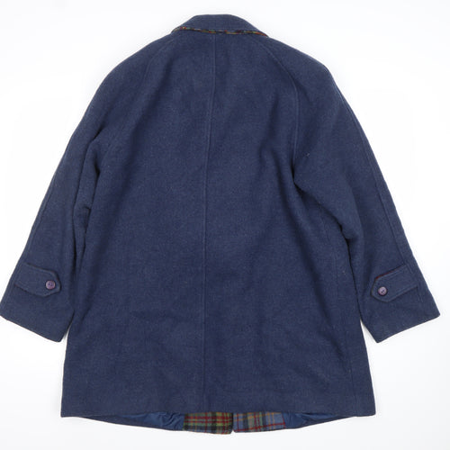 Lady Line London Women’s Blue Wool Blend Overcoat Size 14