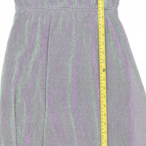 Warehouse Women Purple Size 10 Glitter Midi Slip Dress