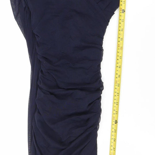Phase Eight Women’s Blue Maxi Strapless Ruched Evening Dress Size 8
