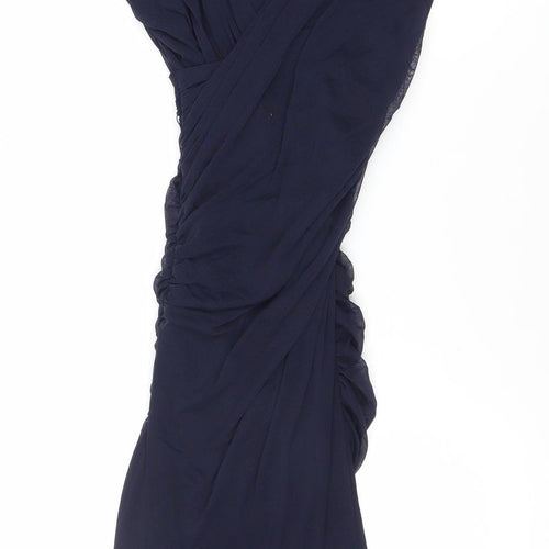 Phase Eight Women’s Blue Maxi Strapless Ruched Evening Dress Size 8
