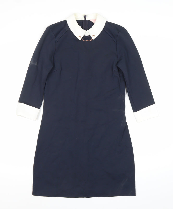 Ted Baker Women’s Blue Shift Collared Dress Size 8 Workwear