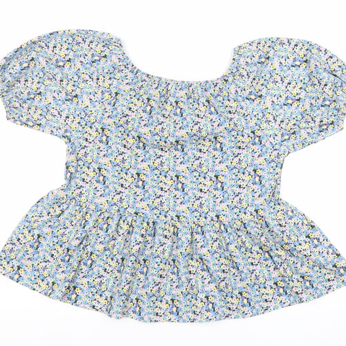 Next Girls Multicoloured Floral Tunic Blouse 10 Years Short Sleeve