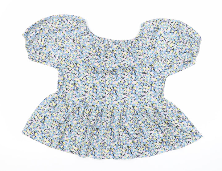 Next Girls Multicoloured Floral Tunic Blouse 10 Years Short Sleeve