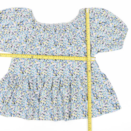 Next Girls Multicoloured Floral Tunic Blouse 10 Years Short Sleeve