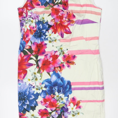 Monsoon Women’s Multicoloured Floral Sheath Dress UK 14 Knee Length