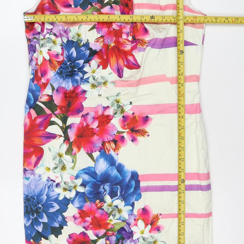Monsoon Women’s Multicoloured Floral Sheath Dress UK 14 Knee Length