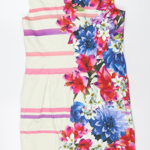 Monsoon Women’s Multicoloured Floral Sheath Dress UK 14 Knee Length